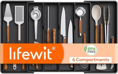Lifewit Utensil Organizer for Kitchen Drawers, Expandable Utensil Tray by Lifewit