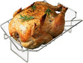 Turkey Roasting Rack, V-shaped Rack for Grilling - Stainless Steel Dual-purpose BBQ Rib Rack for Smoking, Turkey Cooking Racks for Roasting Pan, Ideal for Smoker, Large Egg, Classic Joe, Weber, etc. by BONPAZ