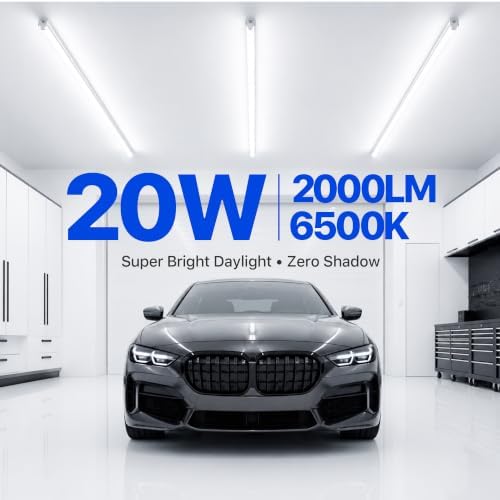 Ensenior 4FT LED Shop Lights, T5 6500K Super Bright Garage Lighting, 8 Pack - Image 2