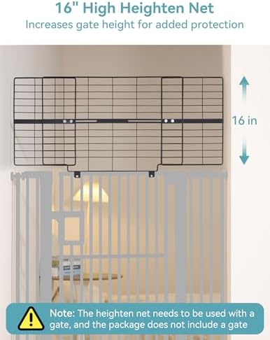 No Pawblems 16" Height Extension for Pet Gate, 26-42" Wide, Black - Image 2