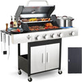 4-Burner Propane Gas Grill and Griddle Combo with Side Burner by Unknown