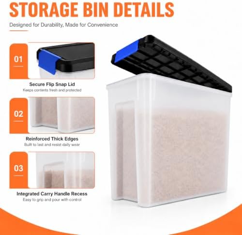 3 Sets Wood Pellet Storage Bin Kit with Scoops - Image 3