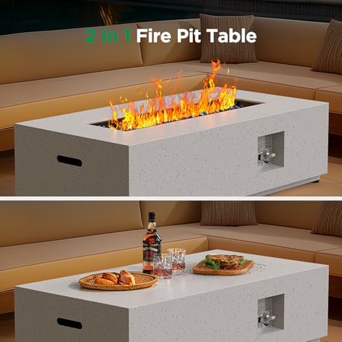 Ciays 43 Inch Outdoor Propane Fire Pit Table, 50,000 BTU CSA-Certified Gas Fire Pit for Patio, Backyard, Deck & Balcony, with Glass Rocks, Waterproof Cover and Adjustable Legs - Image 5
