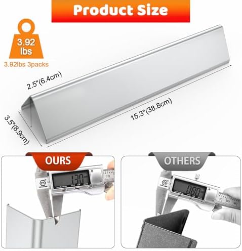 Uniflasy 7635 Flavorizer Bars for Weber Spirit E210 S210 E220 S220 200 Grill Parts 15.3 Inch Flavorizer Bars for Weber Spirit II E-210 Stainless Steel Heat Plates Shield - Image 3