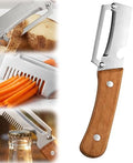 2026 Upgrade Vegetable Peeler and Julienne Peeler Set, Stainless Steel Vegetable Peelers for Kitchen with Wood Handles and Bottle Opener, 2-Pcs Multifunctional Vegetable Peeler Set by Buyitnow