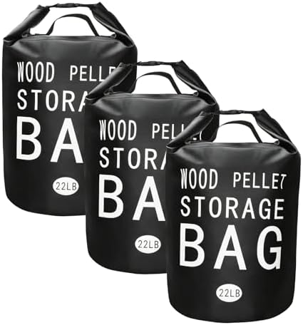 Wood Pellet Storage Containers Waterproof Charcoal Storage Bin-iiiBumwow Smoker Pellet Storage Bin w/Label Pocket & Buckle Seal & Dual Handles Pellet Containers for Grill Outdoor(22LB) (3-Pack) by iiibumwow