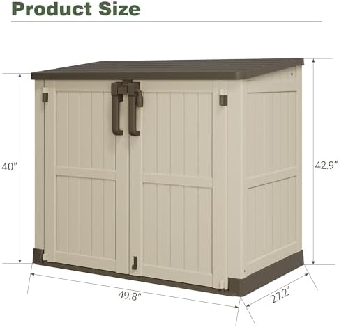 LHBcraft Waterproof Outdoor Storage Box 36 Cu Ft with Lockable Doors,Portable Outdoor Storage Shed,Horizontal Outdoor Storage Cabinet for Garden,Easy to Assemble - Image 5