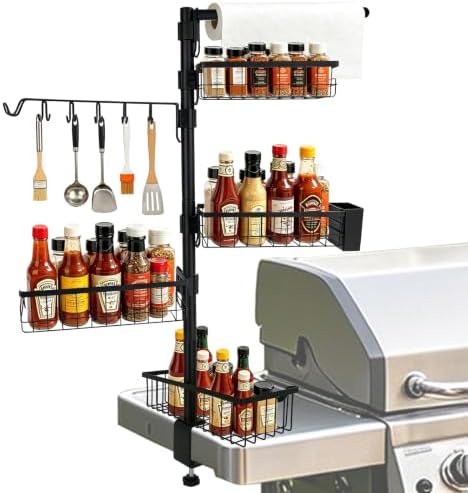 Griddle Caddy for Blackstone Grill Accessories - Flat Top BBQ & Grilling Caddy with Paper Towel Holder - Gifts for Dad, Camper & Outdoor Kitchen by Unknown