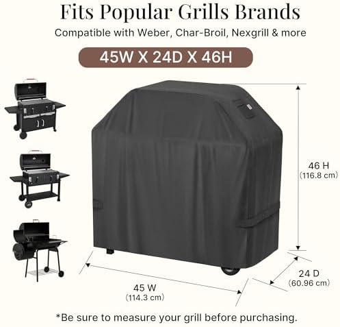 iBirdie Outdoor Grills Cover 45 x 24 x 46 inch, Waterproof, 600D Heavy Duty - Image 2