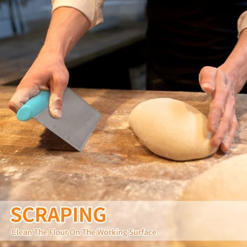 Bench Scraper & Chopper for Kitchen, Dough Cutter for Sourdough, Blue - Image 5