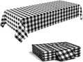 C CRYSTAL LEMON Black White Checkered Disposable Plastic Tablecloth 4 Pack by CrystalLemon