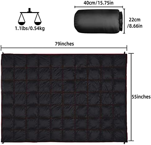 Outdoor Puffy Camping Blanket, Large Outdoor Blanket Waterproof, 55*79'' - Image 2