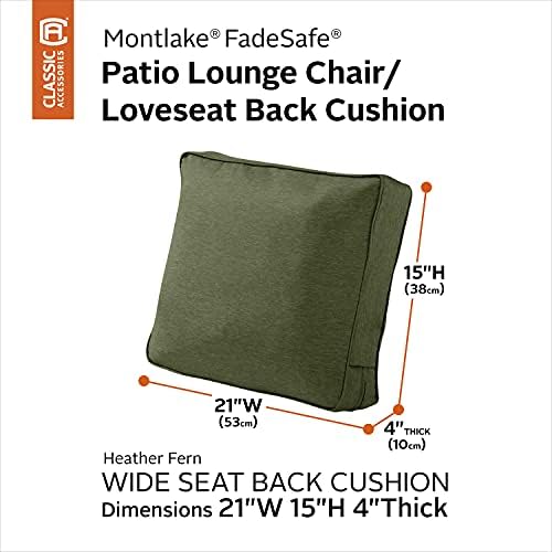 Classic Accessories Montlake FadeSafe Patio Lounge Chair/LoveSeat Back Cushion, 21 x 15 x 4 Inch, Heather Fern, Patio Furniture Cushions - Image 2