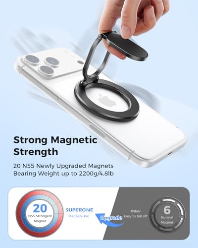 SUPERONE for MagSafe Phone Grip, Dual-Sided Magnetic Phone Ring Holder - Image 3