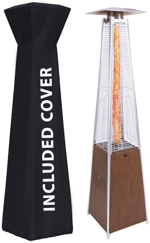 Pyramid outdoor heater, 48000 BTU Propane Patio Heater with Detachable Wheels and Protective Cover, Outdoor Propane Heaters for Patio(BN) by INWAYPations