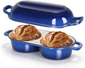 Double Dutch Oven for Sourdough Bread Baking, 2.6QT (Blue) by Unknown