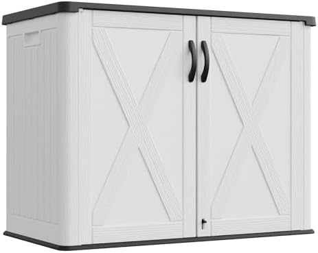 Greesum 26 Cuft Outdoor Storage Box with Lockable Doors, White - Image 7