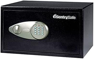 SentrySafe Shelf Safe with Digital Keypad Lock, Steel Safe with Interior Lining and Bolt Down Kit for Money, Jewelry, Documents, 0.98 Cubic Feet, 8.9 x 16.9 x 13.6 Inches, X105 by SentrySafe