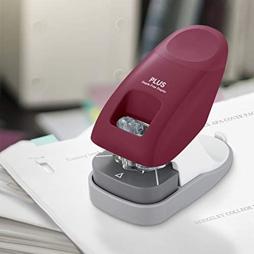 Plus Paper Clinch Desktop Staple-Free Stapler, Wine - Image 5