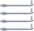 VIVIDA J Bolt Gate Hinge, 5/8" X 12" Gate Bolt Post Hinge, 4-Pack by VIVIDA