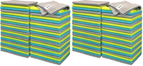 FIXSMITH Microfiber Cleaning Cloth - Pack of 100, Microfiber Towels for Cars 16 x 12 in, Highly Absorbent Cleaning Rags, Lint-Free, Streak-Free Cleaning Cloths for Car Kitchen Home Office by FIXSMITH