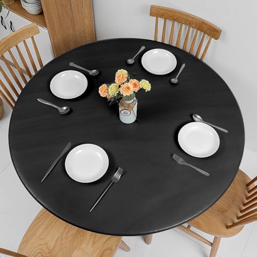 Romanstile Round Fitted Vinyl Tablecloth with Elastic Edge 100% Waterproof - Image 6