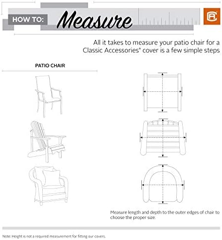Classic Accessories Terrazzo Water-Resistant 26 Inch Stackable Patio Chair Cover, Outdoor Chair Covers - Image 3