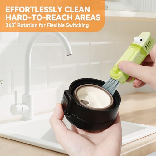 3 in 1 Cup Lid Gap Cleaning Brush Set, Multifunctional Bottle Cleaning Brush, Silicone Cup Lid Gap Cleaner, Home Kitchen Crevice Cleaning Tools (Multicolored) - Image 3