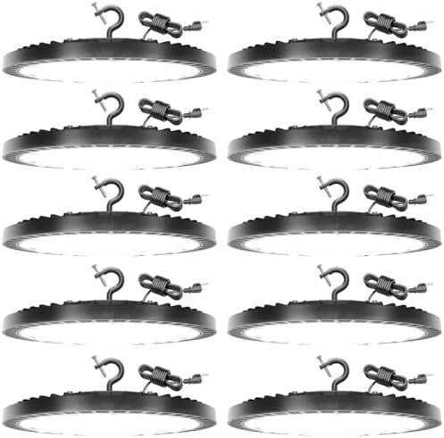 160W UFO High Bay LED Shop Lights, 10 Pack 25000LM Garage Lights by Unknown