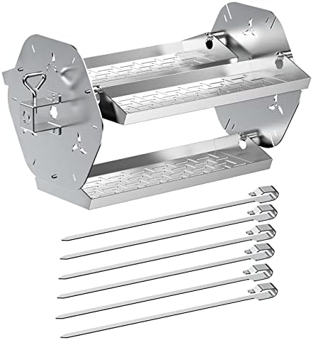Skyflame Stainless Steel Rotisserie Trays with Shish-Kebab Skewer Set by Skyflame