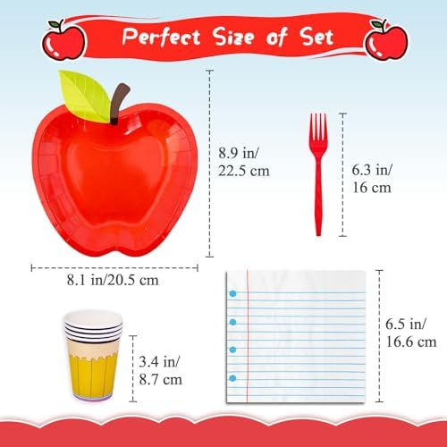 Back to School Party Supplies,120 Pcs First Day of School Tableware Supply - Image 2
