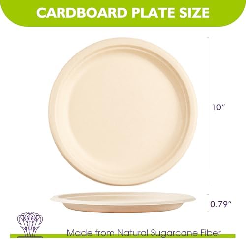 10 Inch 150 Pack Compostable Paper Plates - Image 6