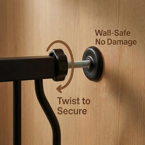 76.4-85.5 Inch Extra Wide Baby Gate Pressure Mounted for Stairs Doorways - Image 3