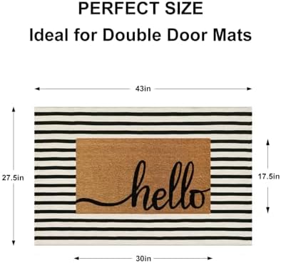 Fall Front Door Mat 2.3'x3.6', Cotton Washable Striped Outdoor Rug - Image 2