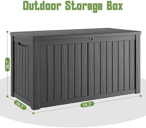 Outdoor Storage Waterproof Deck Box for Patio (200 Gallon, Black) - Image 2