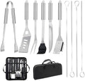 11Pcs Stainless Steel BBQ Grilling Accessories Set, Dad Gifts for Men Christmas Grilling Gifts,Portable Practical Grill Tools Utensils Kit with Storage Bag for Outdoor Grill Camping Backyard by MUYFIO