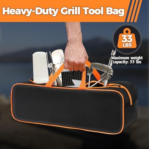 Grill Utensil Storage Bag for Outdoor Grilling, 24 x 8 x 8 in, Black - Image 5