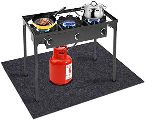 Turkey Fryer Mat,For floor surface/Absorbent mat Lightweight Washable Floor Mat to Protect Decks and Patios from Grease Splatter,Against Damage and Oil Stains or Grease Spills，back Non-slip (36”×40“) by MEITOLA