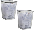 Mind Reader Mesh Trash Can, Square Wastebasket for Office or Home, 5 Gallon Capacity, Metal Mesh, Set of 2, Silver by MindReader