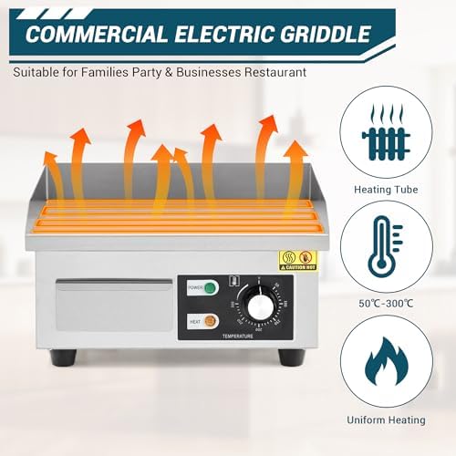 Garvee 14 In Commercial Electric Griddle, Flat Top Grill Countertop Griddle - Image 6