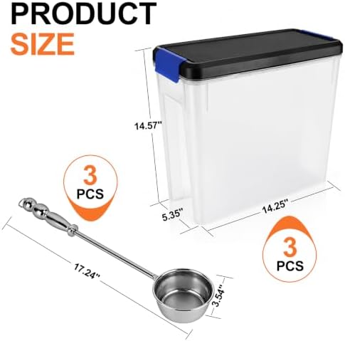 3 Sets Wood Pellet Storage Bin Kit with Scoops - Image 2