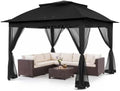 COOS BAY 11x11 Pop Up Gazebo with Netting, Canopy Tent, Black by COOSBAY