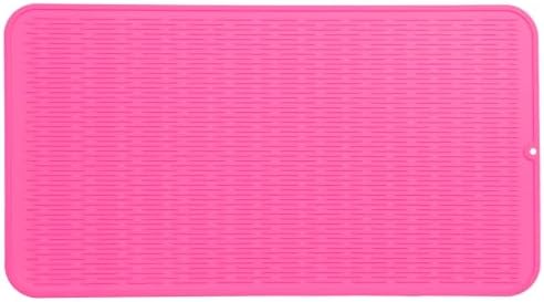 MicoYang Silicone Dish Drying Mat for Multiple Usage,Easy clean,Eco-friendly,Heat-resistant Silicone Mat for Kitchen Counter or Sink,Refrigerator or Drawer Liner Rose 4XL 32 inches x 18 inches by MicoYang