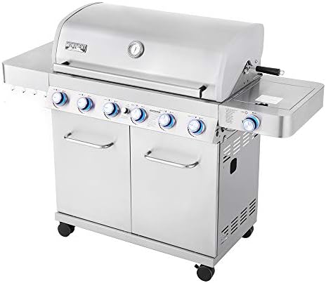 Monument Grills 6 Burner 640 sq.in. Stainless Steel Propane Gas Grill with a Rotisserie Kit, a Side Burner, a Built-In Thermometer, Large Cabinet Style Grill - Image 2