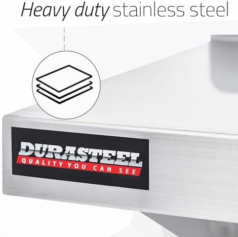 DuraSteel Stainless Steel Shelf - 48 Inch Wide x 14 Deep Commercial NSF Mounted Metal Wall Shelf Pantry Organizer Garage Storage Shelves - Rack Shelving Restaurant Kitchen Units Laundry Utility Room - Image 5