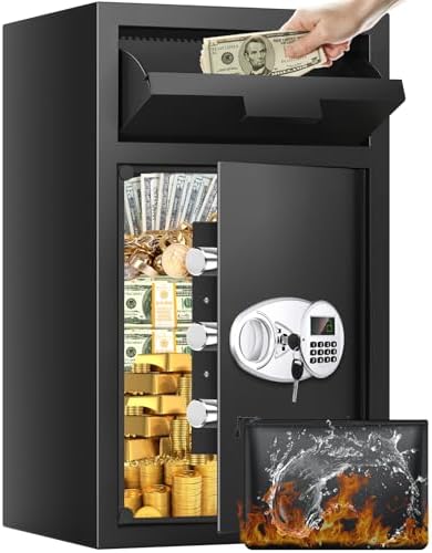 6.0 CU FT Extra Large Drop Safe for Business, Anti-Theft Money Drop Slot Safes with Digital Keypad and Spare Keys, Heavy Duty Depository Safe for Home Office Retail Store Business Mail Church by HOMESAFE