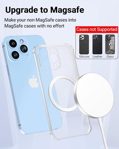 KALAPOP for Magsafe Sticker Magnet - 10 PCS, Ultra-Thin(0.4mm), Compatible with iPhone 17/Air/16/15/14/13/12 Series,mag Safe Charger, for Apple Wallet Magsafe - Silver - Image 4