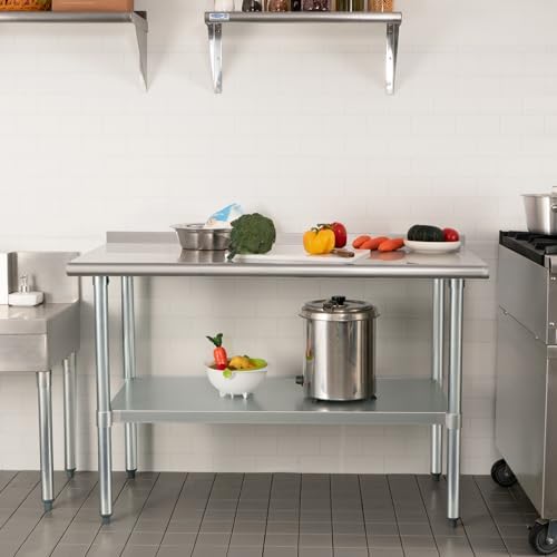 HARDURA Stainless Steel Prep & Work Table 30 x 60 Inches Backsplash - Image 6