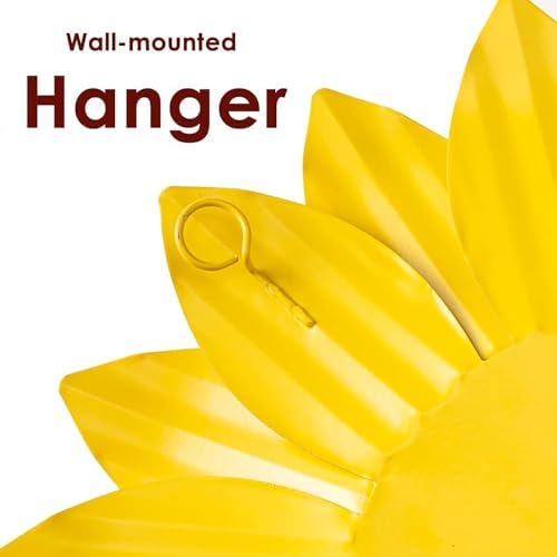 YEAHOME Sunflower Wall Decor - 9'' Metal Flower Wall Art Decorations 3 PACK Spring Yard Garden Sunflower Decor Hanging for Kitchen, Bathroom, Bedroom, Set of 3 Handmade Gift for Home, Indoor, Outdoor - Image 5