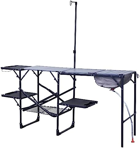 GCI OUTDOOR Master Cook Station | Portable Folding Kitchen Table with Soft Shell Sink, Heat Resistant Tabletop & Telescoping Lanter Pole, Perfect for Camping Trips by Unknown